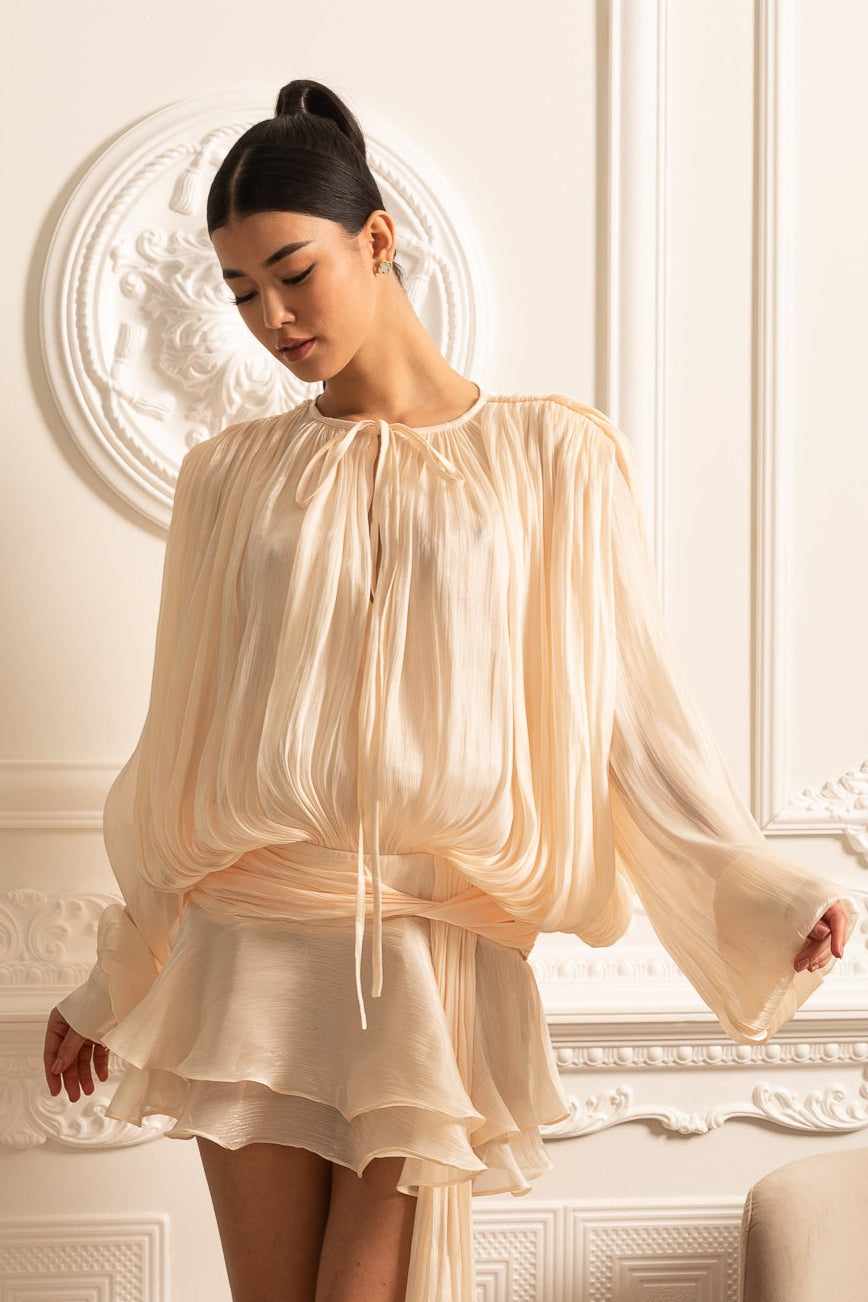Elegante Ivoorkleurige Jurk met Lange Mouwen™