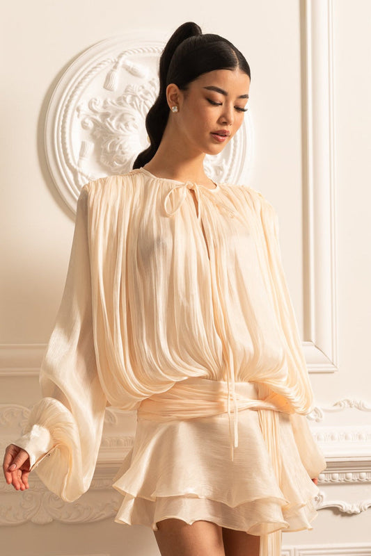Elegante Ivoorkleurige Jurk met Lange Mouwen™